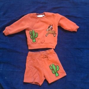 Mini Rodini sweatshirt and short sweats set
